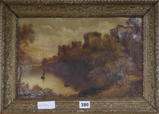 H. Harris Castle in a landscape 10 x 14.5in.
